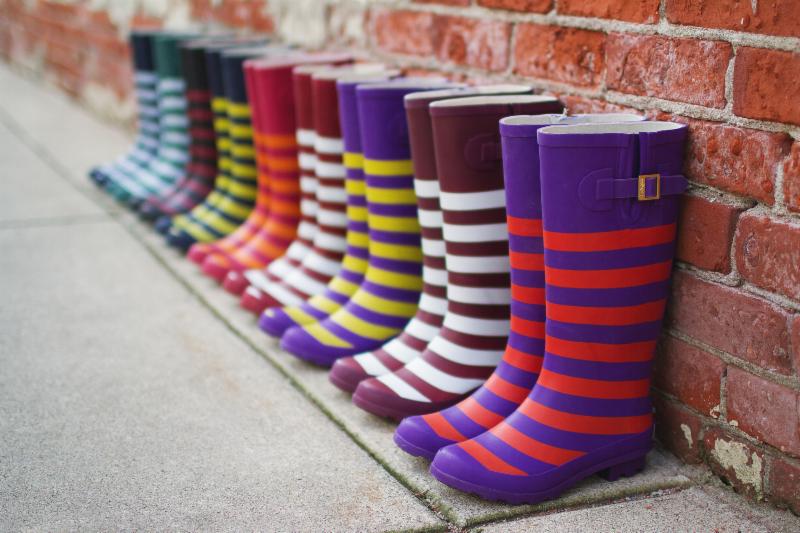 Striped rain boots from Lillybee